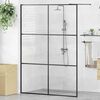 vidaXL Walk-in Shower Wall with Clear ESG Glass 140x195 cm Black