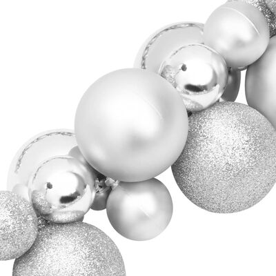 vidaXL Christmas Balls Garland Silver 175 cm Polystyrene