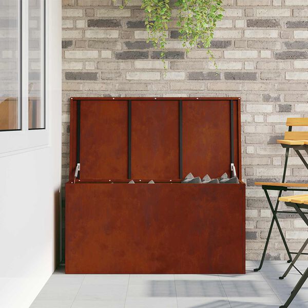 vidaXL Outdoor Storage Box Rusty 100 x 50.5 x 50 cm Steel