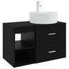 vidaXL Bathroom Furniture Set 2 pcs Black Oak Engineered Wood