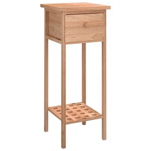vidaXL Side Table with Drawer 25x25x60cm Solid Wood Walnut