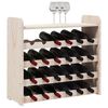 vidaXL Wine Rack with Top Board 67.5x25x60 cm Solid Wood Pine