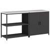 vidaXL Kitchen Storage Set HATTEM 2 pcs Black Cold-rolled Steel
