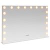 vidaXL LED Vanity Mirror White 80 x 10 x 52.5 cm Glass and Steel