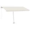 vidaXL Freestanding Manual Retractable Awning 450x350 cm Cream