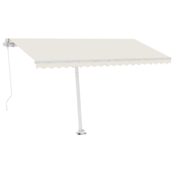 vidaXL Freestanding Manual Retractable Awning 450x350 cm Cream