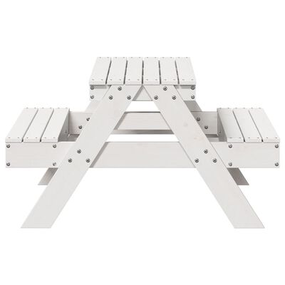 vidaXL Picnic Table for Kids White 88x97x52 cm Solid Wood Pine