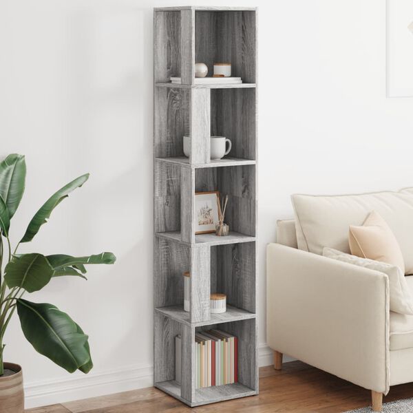 vidaXL Corner Cabinet Grey Sonoma 33x33x164.5 cm Engineered Wood