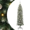 vidaXL Artificial Slim Christmas Tree Green and White 180 cm
