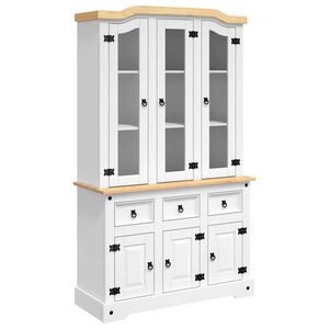 vidaXL Highboard Corona White 112x43x191.5 cm Solid Wood Mexican Pine