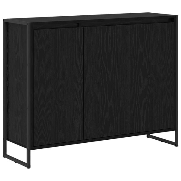 vidaXL Side Cabinet Black Oak 96.5 x 30 x 75 cm Engineered Wood