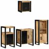 vidaXL Bathroom Furniture Set 4 pcs Brown and Black Solid Mango Wood