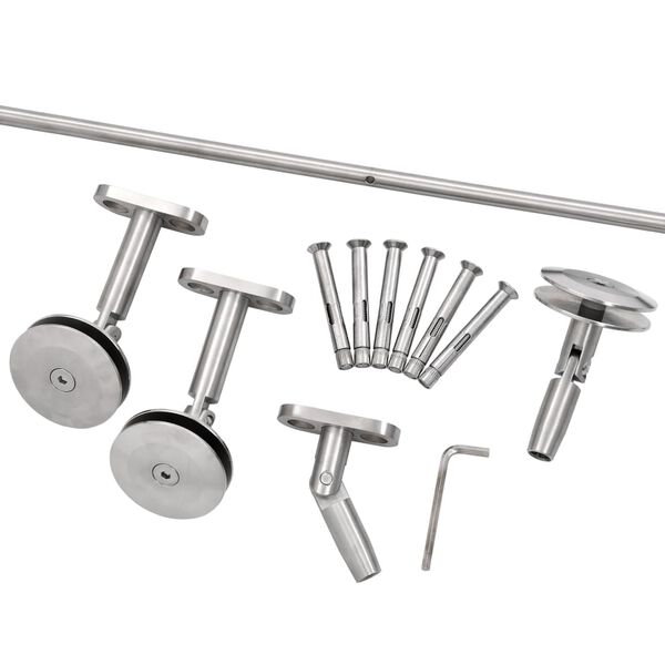 vidaXL VSG Safety Glass Canopy Front Door 90x75 cm Stainless Steel