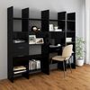 vidaXL 4 Piece Book Cabinet Set High Gloss Black Engineered Wood