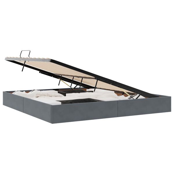 vidaXL Storage Bed with Mattress Dark Grey 200 x 200 cm Velvet