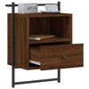 vidaXL Bedside Cabinet Wall-mounted Brown Oak 40x30x61 cm Engineered Wood
