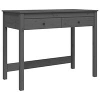 vidaXL Desk with Drawers Grey 100x50x78 cm Solid Wood Pine
