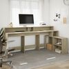 vidaXL Desk with LED Lights Sonoma Oak 200x104x91 cm Engineered Wood