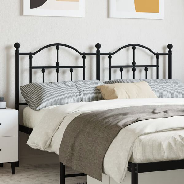 vidaXL Metal Headboard Black 140 cm
