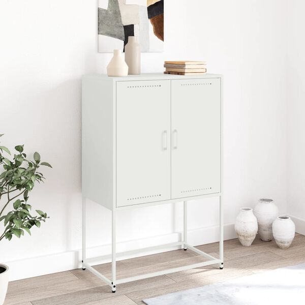 vidaXL Highboard White 68.5x38.5x107 cm Steel