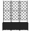 vidaXL Garden Planter 3 pcs Black 120 x 40 x 143 cm Steel
