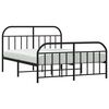 vidaXL Metal Bed Frame without Mattress with Footboard Black 160x200cm