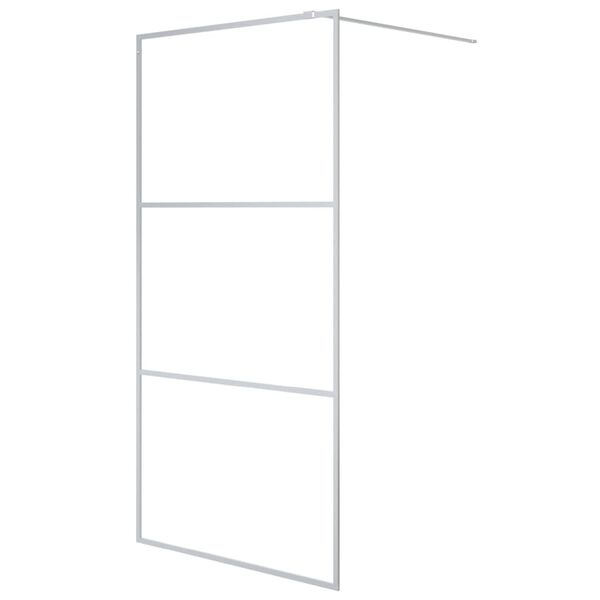 vidaXL Walk-in Shower Wall Silver 100x195 cm Clear ESG Glass