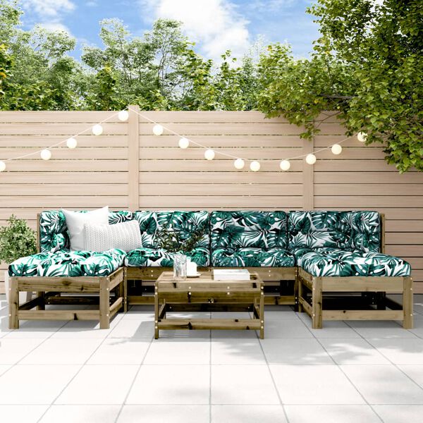 vidaXL 7 Piece Garden Lounge Set Impregnated Wood Pine