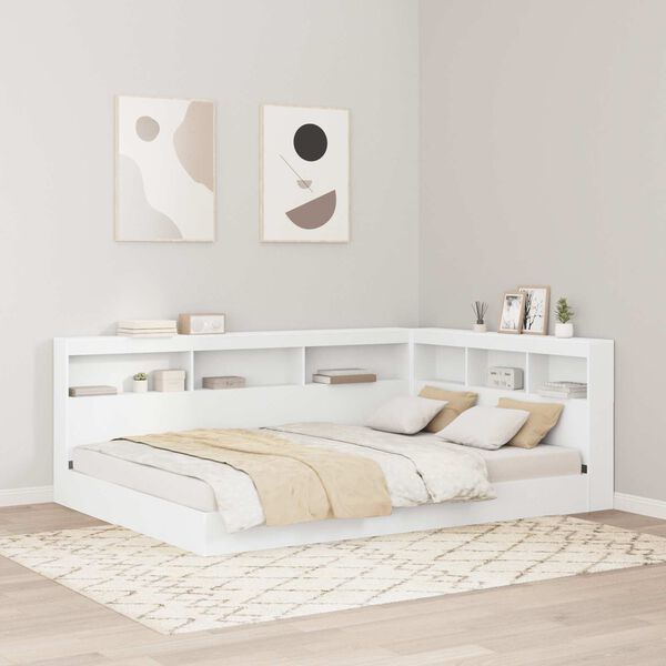 vidaXL Storage Headboard with Shelf White 160 cm Engineered Wood