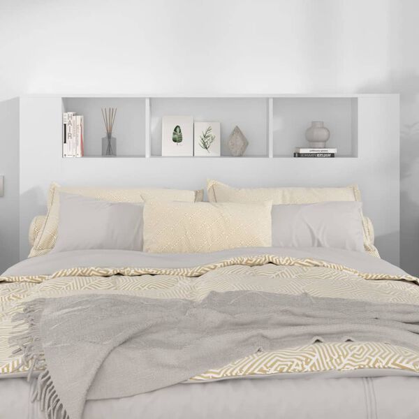 vidaXL Headboard Cabinet White 160x18.5x104.5 cm