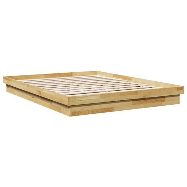 vidaXL Bed Frame without Mattress 135x190 cm Double Solid Wood Oak