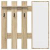 vidaXL Wall-Mounted Coat Rack with Mirror Sonoma Oak 100 x 10 x 100 cm