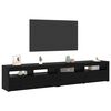 vidaXL TV Cabinet 2 pcs Black Oak 210 x 35 x 40 cm Engineered Wood