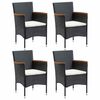 vidaXL Garden Dining Chairs 4 pcs Poly Rattan Black