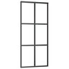 vidaXL Sliding Door with Hardware Set Black 90x205 cm ESG Glass