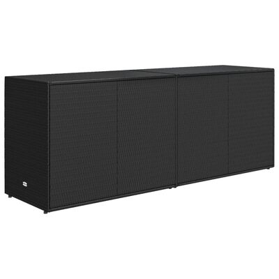 vidaXL Garden Storage Cabinet Black 198x55.5x80 cm Poly Rattan
