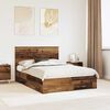 vidaXL Bed Frame with Headboard Old Wood 135 x 190 cm Engineered Wood