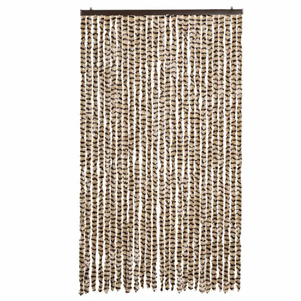 vidaXL Fly Curtain Beige and Brown 118x220 cm Chenille