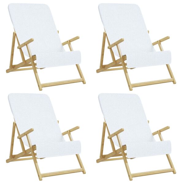 vidaXL Beach Towels 4 pcs White 60x135 cm Fabric 400 GSM