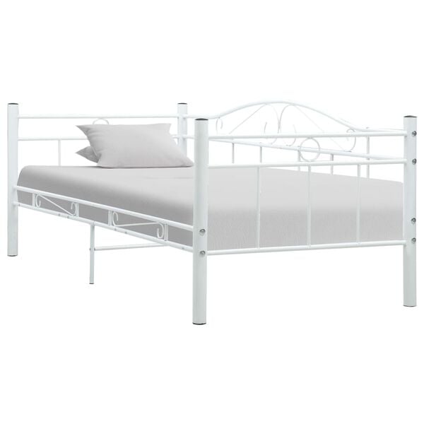 vidaXL Daybed Frame without Mattress White Metal 90x200cm