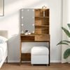 vidaXL Dressing Table with LED Artisan Oak 74.5x40x141 cm