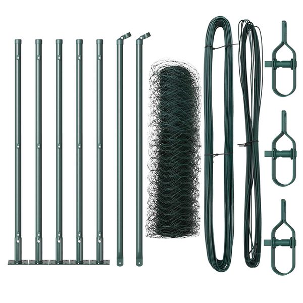 vidaXL Fence Post Green 10 x 0.4 m (50 mm mesh) Steel and PVC