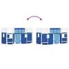 vidaXL Kids'Loft Bed Frame with Curtains White and Blue 99.5 x 190 cm