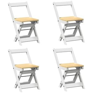 vidaXL Folding Chairs 4 pcs "Corona" White Solid Wood Pine