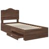 vidaXL Bed Frame with Headboard Brown Oak 100 x 200 cm Engineered Wood
