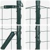 vidaXL Fence with Post Green 1.5 x 10 m Steel