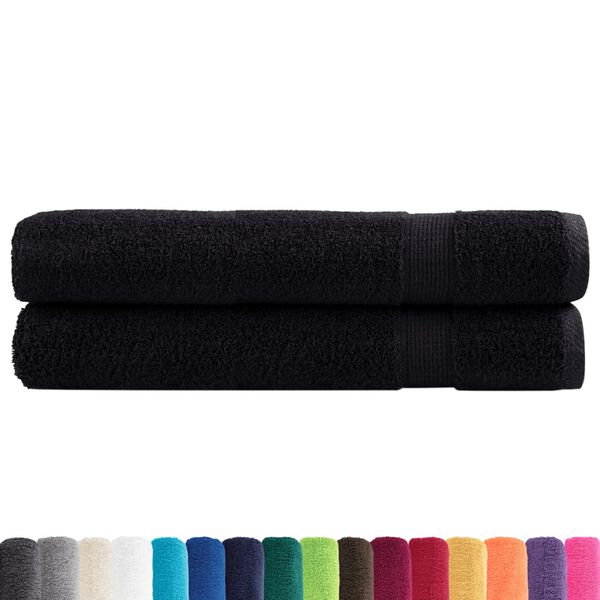 vidaXL Premium Towels SOLUND 2 pcs Black 100x200 cm 600 gsm