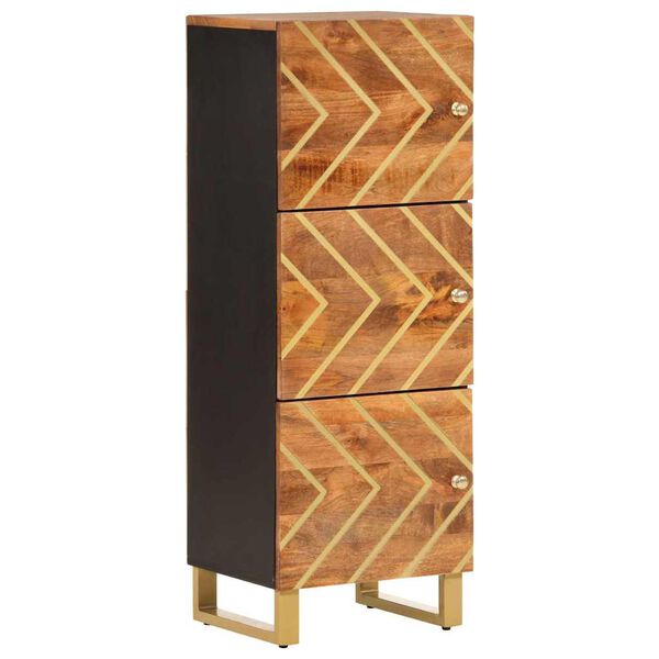 vidaXL Highboard Brown and Black 40x33.5x110 cm Solid Wood Mango