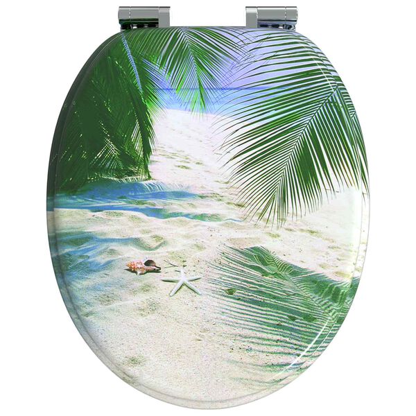 vidaXL Soft-Close Toilet Seat Green 44 x 38 cm MDF board