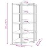 vidaXL 5-Layer Shelves 3 pcs Anthracite Steel&Engineered Wood